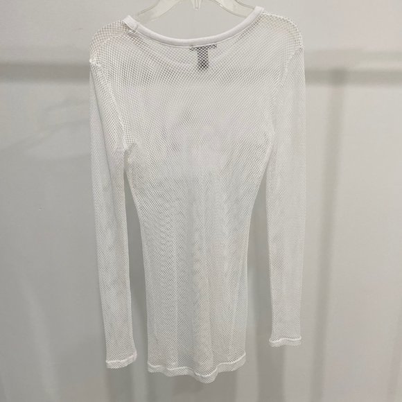 White Mesh Long Sleeve Top - Picture 5 of 5